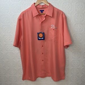 Weekenders | Coral Embroidered Button Down Shirt, Size XL, NWT